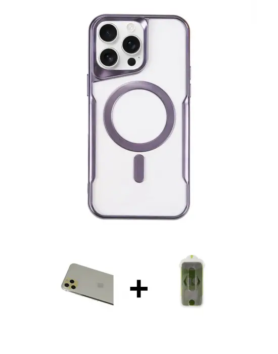 ieg™ iPhone 11 Pro Max Kılıf Yadigar Klasik Özel Seri - Siyah Joko Magic 5D Hayalet Cam + Rainbow Kamera Lens Koruma Cam - GD