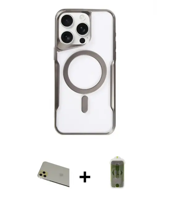 ieg™ iPhone 11 Pro Max Kılıf Yadigar Klasik Özel Seri - Siyah Joko Magic 5D Hayalet Cam + Rainbow Kamera Lens Koruma Cam - GD