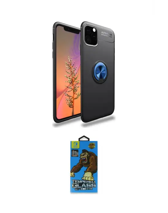 ieg™ iPhone 11 Pro Max Kılıf Yankı Form Prime - Siyah 18D Cam Ekran Koruyucu