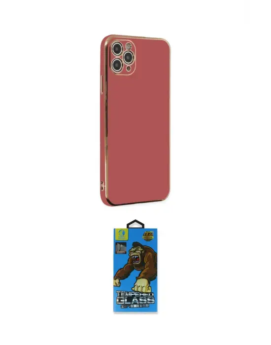 ieg™ iPhone 11 Pro Max Kılıf Yankı Serisi - Siyah 18D Cam Ekran Koruyucu
