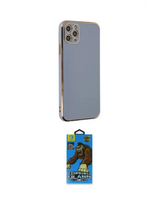 ieg™ iPhone 11 Pro Max Kılıf Yankı Serisi - Siyah 18D Cam Ekran Koruyucu