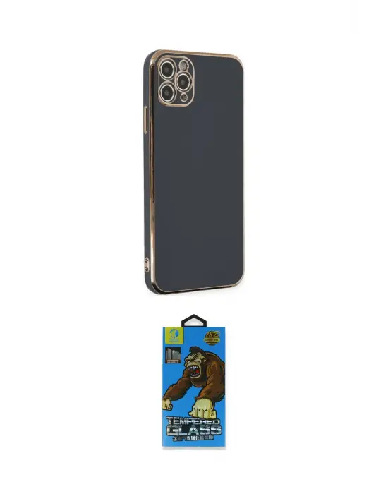 ieg™ iPhone 11 Pro Max Kılıf Yankı Serisi - Siyah 18D Cam Ekran Koruyucu