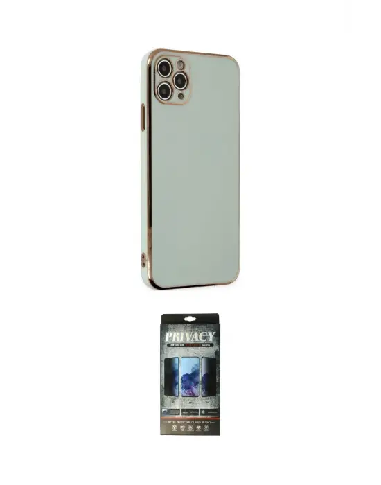 ieg™ iPhone 11 Pro Max Kılıf Yankı Serisi - Siyah 34D Hayalet Izgaralı Cam