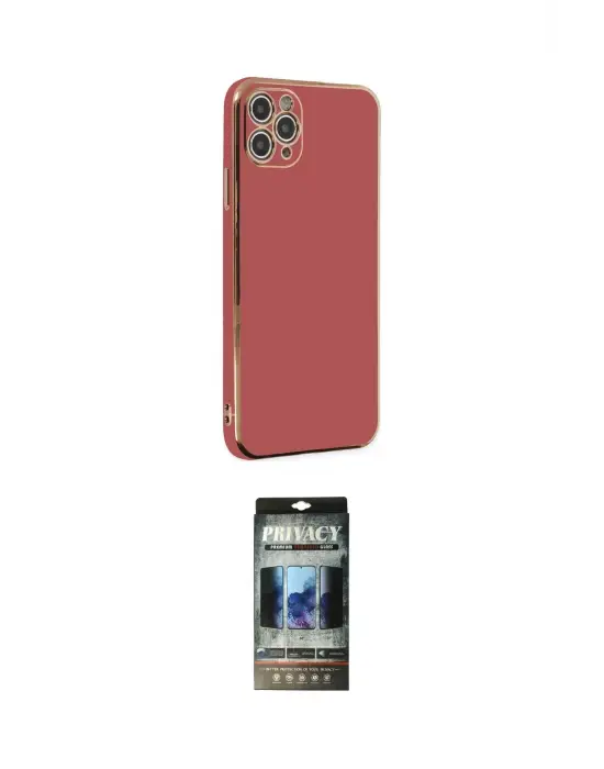 ieg™ iPhone 11 Pro Max Kılıf Yankı Serisi - Siyah 34D Hayalet Izgaralı Cam