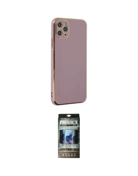 ieg™ iPhone 11 Pro Max Kılıf Yankı Serisi - Siyah 34D Hayalet Izgaralı Cam