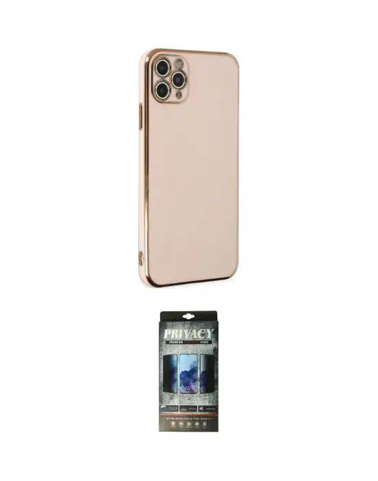 ieg™ iPhone 11 Pro Max Kılıf Yankı Serisi - Siyah 34D Hayalet Izgaralı Cam