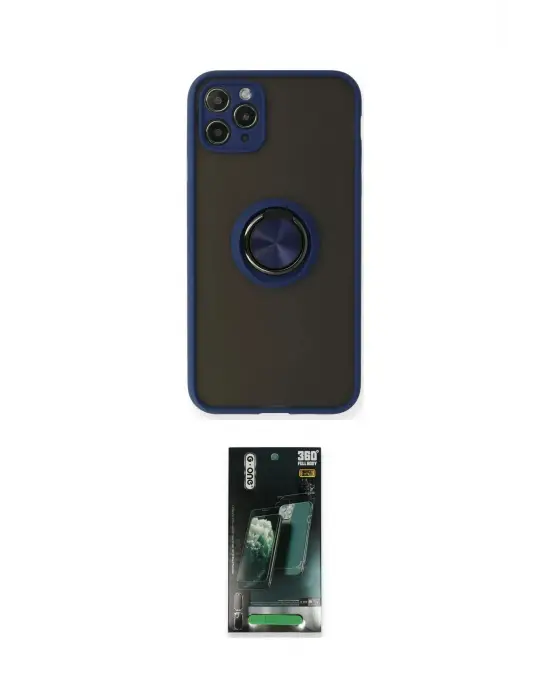 ieg™ iPhone 11 Pro Max Kılıf Yörünge Çizgi - Şeffaf 360 Full Body Arka Koruyucu