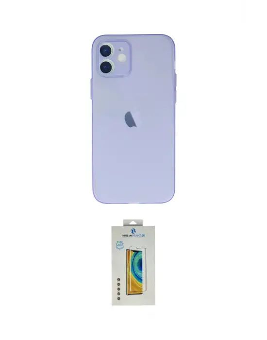 ieg™ iPhone 12 Kılıf Atlas Minimal Prime - Siyah Polymer Nano Ekran Koruyucu