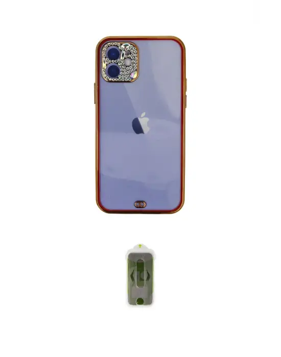 ieg™ iPhone 12 Kılıf Eksen Minimal Koleksiyonu - Siyah Joko Magic 5D Hayalet Cam