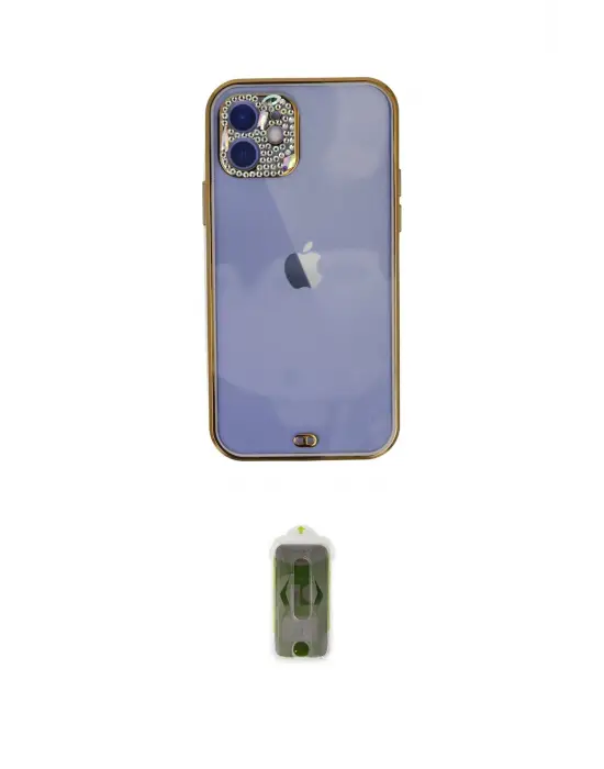 ieg™ iPhone 12 Kılıf Eksen Minimal Koleksiyonu - Siyah Joko Magic 5D Hayalet Cam