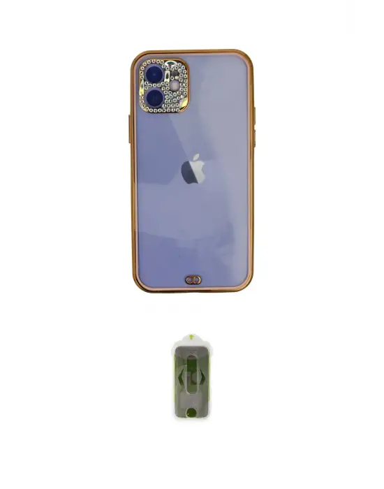 ieg™ iPhone 12 Kılıf Eksen Minimal Koleksiyonu - Siyah Joko Magic 5D Hayalet Cam
