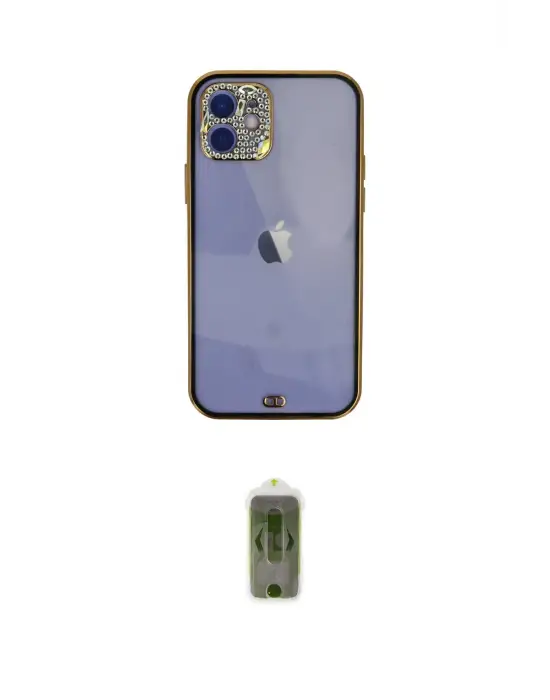 ieg™ iPhone 12 Kılıf Eksen Minimal Koleksiyonu - Siyah Joko Magic 5D Hayalet Cam