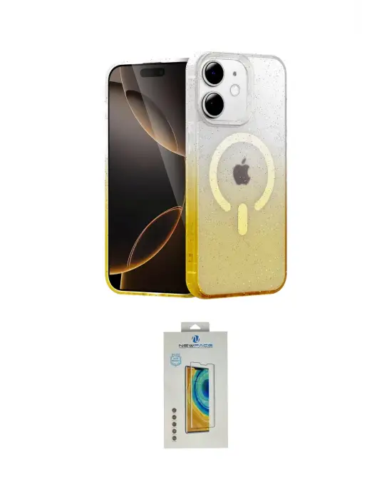 ieg™ iPhone 12 Kılıf Eksen Minimal Özel Seri - Siyah Polymer Nano Ekran Koruyucu