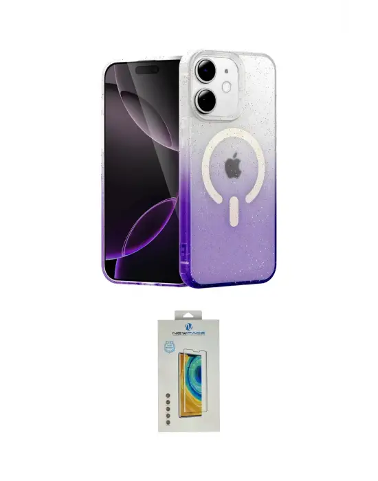 ieg™ iPhone 12 Kılıf Eksen Minimal Özel Seri - Siyah Polymer Nano Ekran Koruyucu