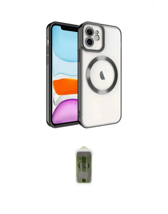ieg™ iPhone 12 Kılıf Nova Işık Özel Seri - Siyah Joko Magic 5D Hayalet Cam