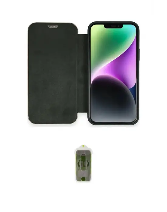 ieg™ iPhone 12 Kılıf Siluet Minimal Serisi - Siyah Joko Magic 5D Hayalet Cam