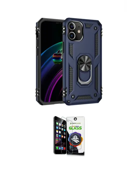 ieg™ iPhone 12 Mini Kılıf Ahenk Klasik Koleksiyonu - Şeffaf Temperli Cam Ekran Koruyucu
