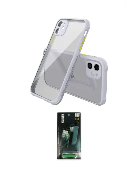 ieg™ iPhone 12 Mini Kılıf Nova Asil Özel Seri - Siyah 360 Mat Full Body Arka Koruyucu