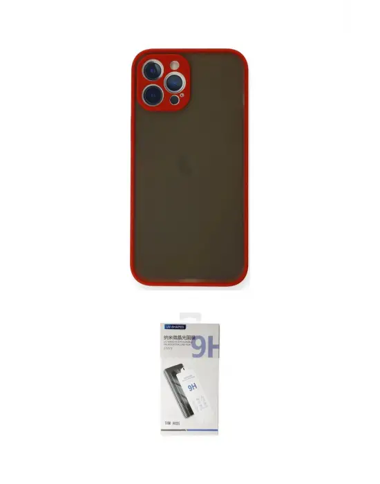 ieg™ iPhone 12 Pro Kılıf Ahenk Çizgi Serisi - Şeffaf Uv Polymer Nano Ekran Koruyucu