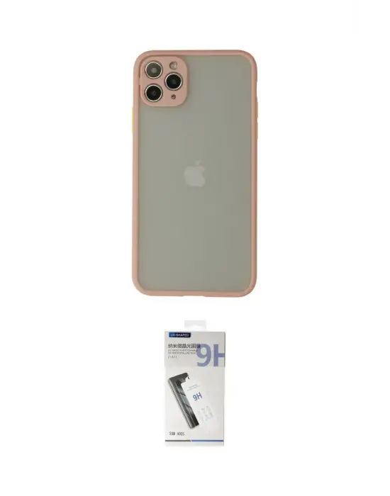 ieg™ iPhone 12 Pro Kılıf Ahenk Çizgi Serisi - Şeffaf Uv Polymer Nano Ekran Koruyucu