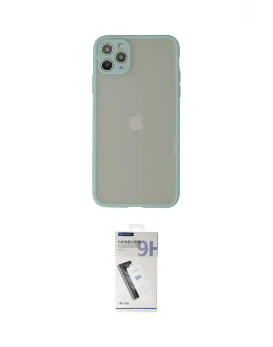 ieg™ iPhone 12 Pro Kılıf Ahenk Çizgi Serisi - Şeffaf Uv Polymer Nano Ekran Koruyucu