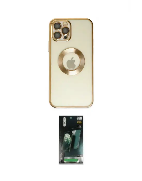 ieg™ iPhone 12 Pro Kılıf Pusula Form - Şeffaf 360 Full Body Arka Koruyucu