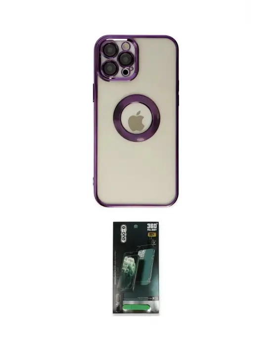 ieg™ iPhone 12 Pro Kılıf Pusula Form - Şeffaf 360 Full Body Arka Koruyucu