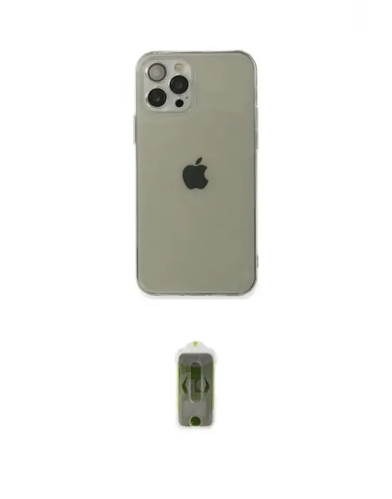 ieg™ iPhone 12 Pro Max Kılıf Ahenk Doku - Siyah Joko Magic 5D Hayalet Cam