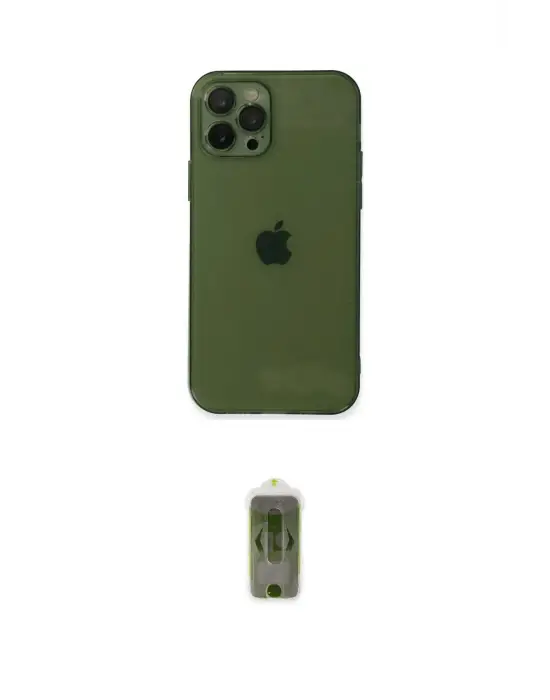 ieg™ iPhone 12 Pro Max Kılıf Ahenk Doku - Siyah Joko Magic 5D Hayalet Cam