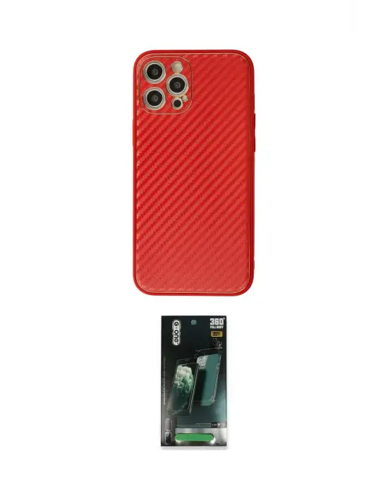 ieg™ iPhone 12 Pro Max Kılıf Ahenk Işık - Siyah 360 Mat Full Body Arka Koruyucu