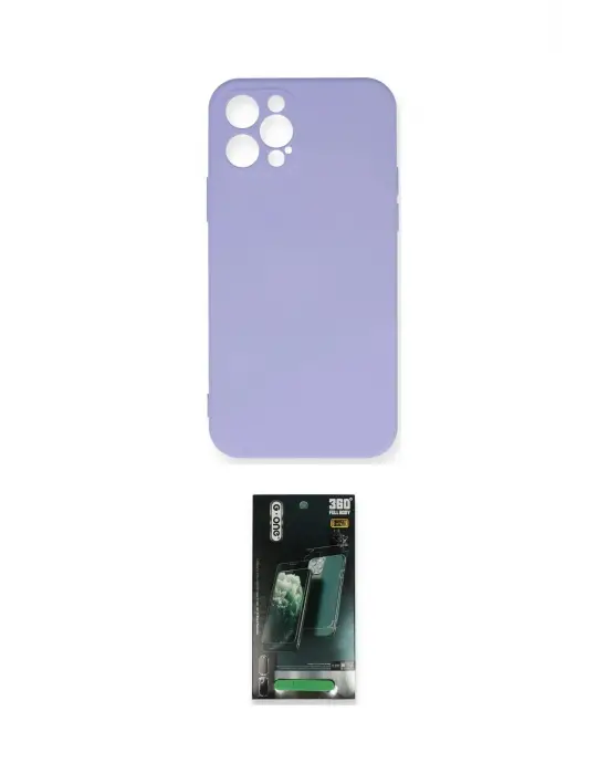ieg™ iPhone 12 Pro Max Kılıf Ahenk Serisi - Siyah 360 Mat Full Body Arka Koruyucu