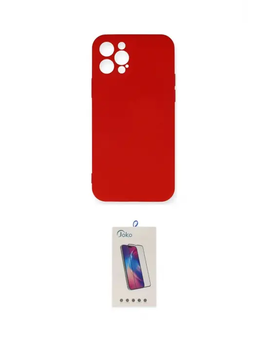 ieg™ iPhone 12 Pro Max Kılıf Ahenk Serisi - Siyah Joko 5D Cam