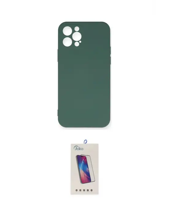 ieg™ iPhone 12 Pro Max Kılıf Ahenk Serisi - Siyah Joko 5D Cam
