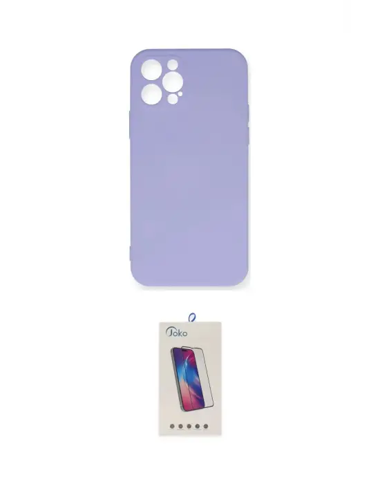 ieg™ iPhone 12 Pro Max Kılıf Ahenk Serisi - Siyah Joko 5D Cam