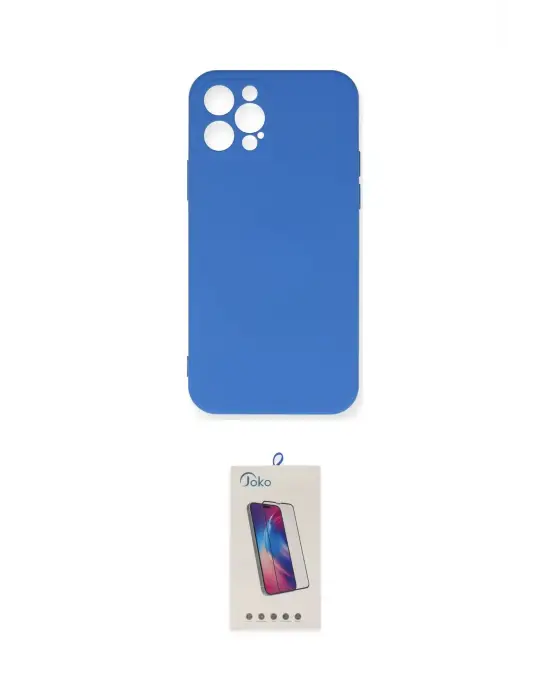 ieg™ iPhone 12 Pro Max Kılıf Ahenk Serisi - Siyah Joko 5D Cam