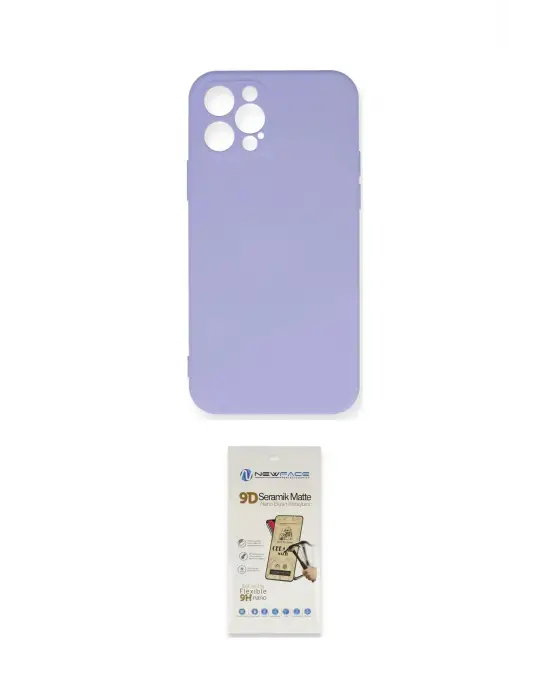 ieg™ iPhone 12 Pro Max Kılıf Ahenk Serisi - Siyah Mat Seramik Nano Ekran Koruyucu