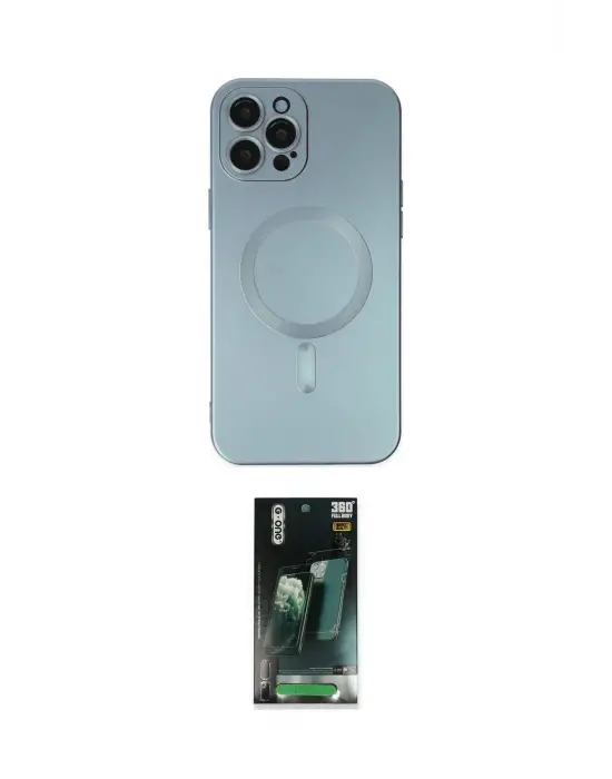 ieg™ iPhone 12 Pro Max Kılıf Akış Minimal Özel Seri - Siyah 360 Mat Full Body Arka Koruyucu