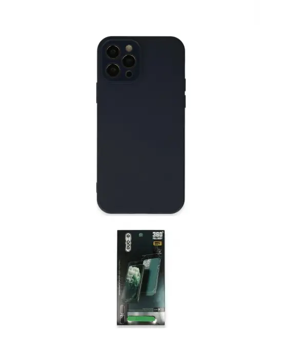 ieg™ iPhone 12 Pro Max Kılıf Çekirdek Modern Serisi - Şeffaf 360 Full Body Arka Koruyucu