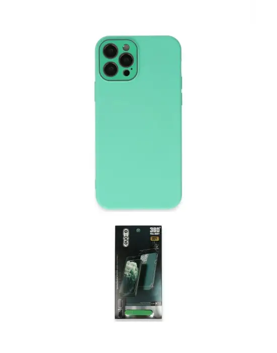 ieg™ iPhone 12 Pro Max Kılıf Çekirdek Modern Serisi - Şeffaf 360 Full Body Arka Koruyucu