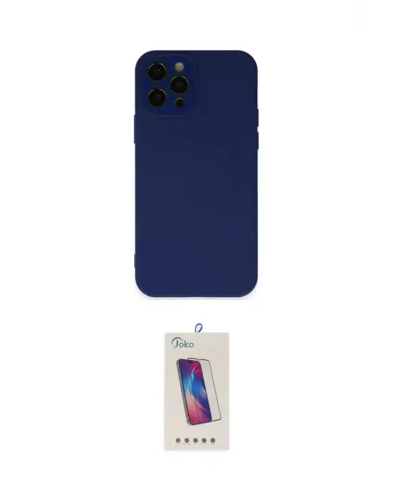 ieg™ iPhone 12 Pro Max Kılıf Çekirdek Modern Serisi - Siyah Joko 5D Cam