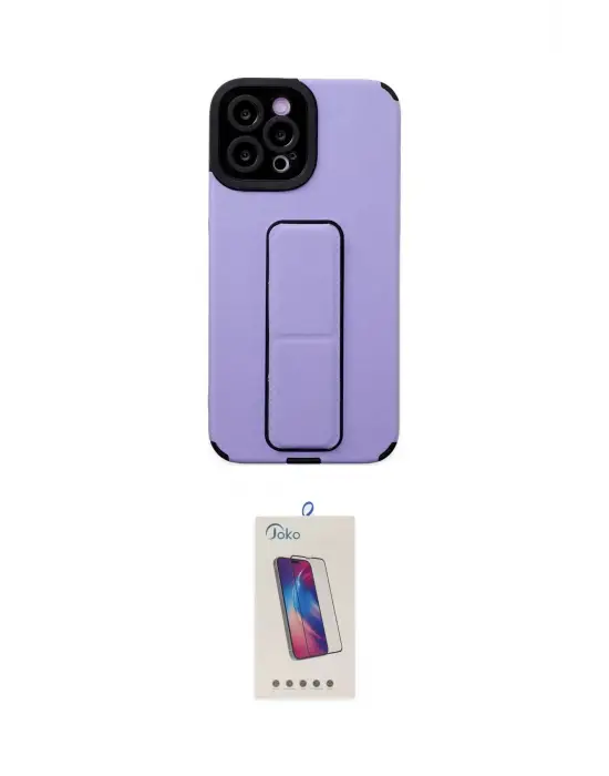 ieg™ iPhone 12 Pro Max Kılıf Çekirdek Yansıma - Siyah Joko 5D Cam