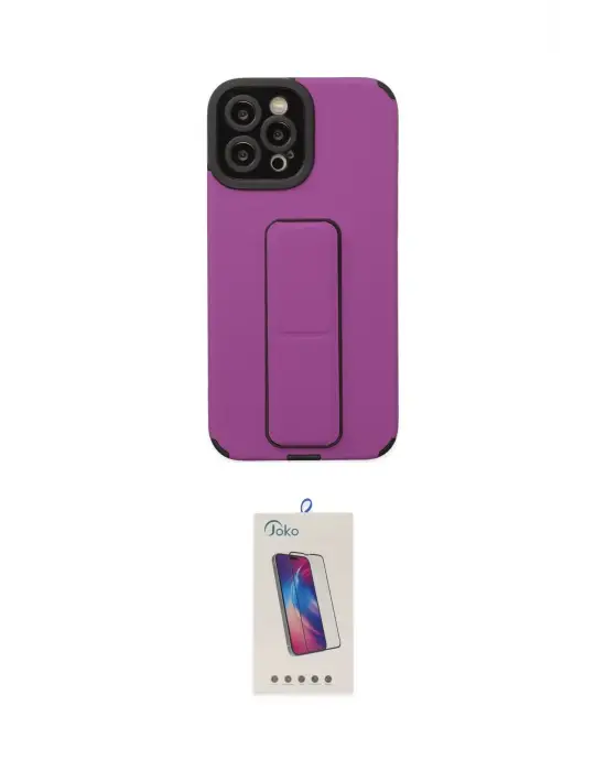 ieg™ iPhone 12 Pro Max Kılıf Çekirdek Yansıma - Siyah Joko 5D Cam