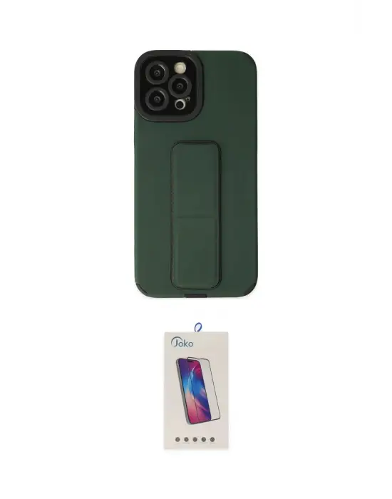 ieg™ iPhone 12 Pro Max Kılıf Çekirdek Yansıma - Siyah Joko 5D Cam