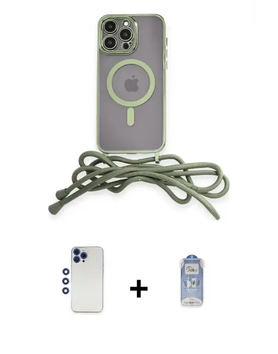 ieg™ iPhone 12 Pro Max Kılıf Eksen Özel Seri - Siyah Joko Magic 5D Cam + Shine Kamera Lens - LT