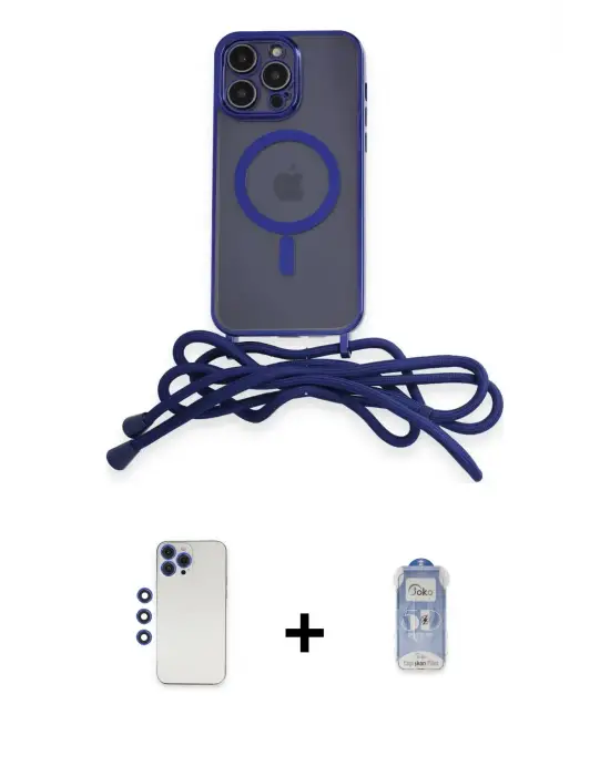 ieg™ iPhone 12 Pro Max Kılıf Eksen Özel Seri - Siyah Joko Magic 5D Cam + Shine Kamera Lens - LT
