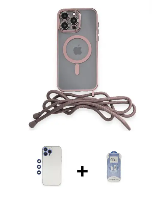 ieg™ iPhone 12 Pro Max Kılıf Eksen Özel Seri - Siyah Joko Magic 5D Cam + Shine Kamera Lens - LT