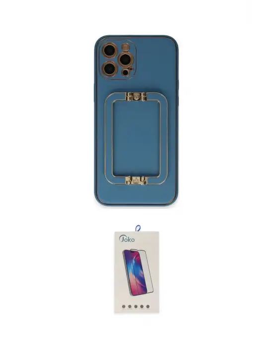 ieg™ iPhone 12 Pro Max Kılıf Kozmos Minimal Prime - Siyah Joko 5D Cam
