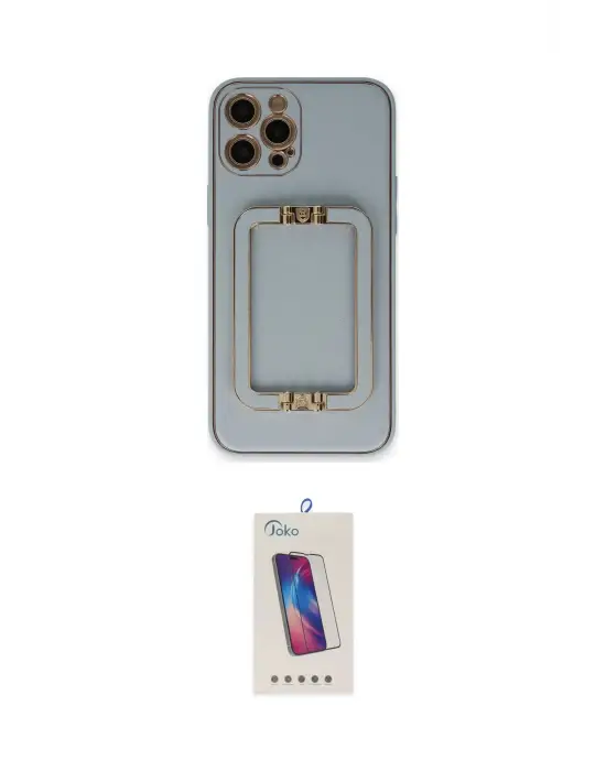 ieg™ iPhone 12 Pro Max Kılıf Kozmos Minimal Prime - Siyah Joko 5D Cam