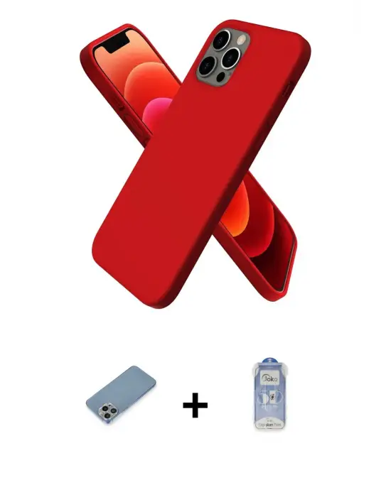 ieg™ iPhone 12 Pro Max Kılıf Kozmos Yansıma Özel Seri - Siyah Joko Magic 5D Cam + Shine Kamera Lens Koruma Cam - GI