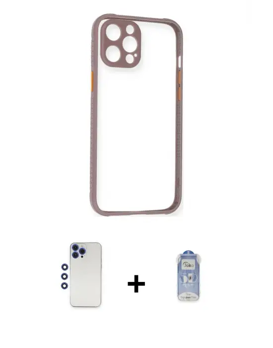 ieg™ iPhone 12 Pro Max Kılıf Nova Asil Özel Seri - Siyah Joko Magic 5D Cam + Shine Kamera Lens - LT